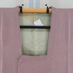 道行 薄ピンク色 タタキ染め 正絹 着物コート 和装用 ちりよけ 身丈94cm 【キモノオフ野々市若松店】の画像