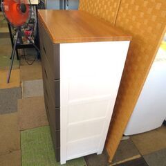 5段プラチェスト 幅75cm 高さ105cm 奥行41cm  家具 ブラウン 茶色 プラスチックチェスト  衣類収納 タンス 札幌市 北20条店☆の画像
