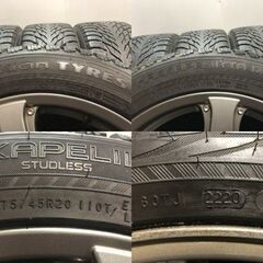 nokian R3 SUV 275/45R20 スタッドレス OZ オズレーシング キャニオン 20インチ 8.5J5HPCD130+52 20年製 バリ溝 audi/Q7等 (MTB828MYR)クレジットカード QRコード決済可能の画像