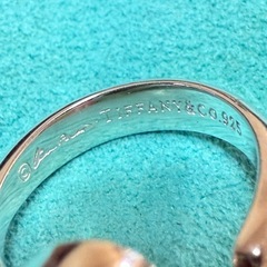 Tiffanyオープンハート925リング10号位の画像