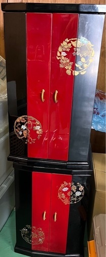 値下げ 仏壇 美品 木製 中古品 高級 アンティーク 赤茶 魂抜き済 家具調ご仏壇仏だん御仏壇高級な螺鈿細工美品 (あずまーマン) 神