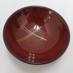 食器 小吸物椀  蓋付き 溜 松葉 漆器 汁椀 箱有 5客組 【キモノオフ野々市若松店】の画像
