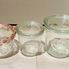 新品同様【WECK】ウェックキャニスター　10点セット　　ステッカー、蓋、ゴムもセットで！の画像