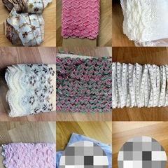 【新品】手芸材料まとめ売り｜レース布・ゴムテープ・花柄刺繍・ファスナーなど多数の画像