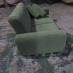 未使用/新品　在庫処分　天然木 ソファ 2人掛け　コーデユロイ　2WAY　　グリーンの画像