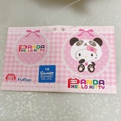 ハローキティ　パンダぬいぐるみの画像