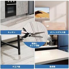 【ご成約】640fk 【未使用品】拭くだけ キッチンマット 透明 大判 厚さ1.5mm 床保護マット クリアマット 滑り止め ソフトタイプ カット可  の画像