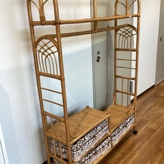 ラタンハンガーラック【町田市再生家具】251290の画像