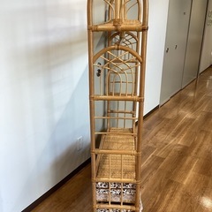 ラタンハンガーラック【町田市再生家具】251290の画像