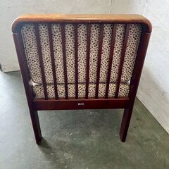 【カリモク】刈谷木工 1人掛けソファ ダイニングチェア ヴィンテージ家具 レア 昭和レトロ カリモク家具 布張り レトロ家具 ① Y1954の画像