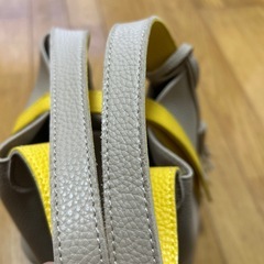 美品　2WAY バッグ　イエロー×ベージュの画像