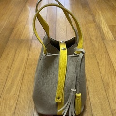 美品　2WAY バッグ　イエロー×ベージュの画像