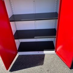 両開き書庫　書棚の画像