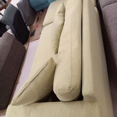 リユースのサカイ栃木店★ジモティ割あり★  ソファー イエローグリーン W127×D79.5×H67 クリーニング済み TC10007の画像