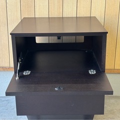 【IDC大塚家具 松永工房 NIN ナイトテーブル サイドキャビネット DB 札幌市白石区の画像