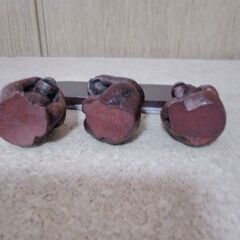 見猿　聞か猿　言わ猿　台付き陶器製　置物　経年保管品　未使用の画像