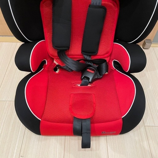 チャイルドシート　日本育児 ハイバックブースター ルージュ　美品‼️ ハイバックブースター ルージュ | 3点式シートベルト固定方式の