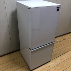  2020年製 中古 SHARP 137L プラズマクラスター ガラスドア＆引き出し取っ手 2ドア冷蔵庫【SJ-GD14F-W】 【糸島市内 送料無料】250730-10の画像