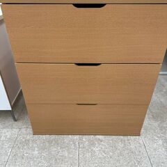 ★リユースのサカイ高崎店★TJ12325 (株)ニトリ 三段チェスト ライトブラウン H90.3×D40.2×W79 クリーニング済みの画像