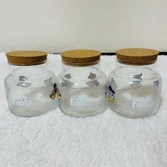 【新品未使用】ディズニー Disney コルクポット 容器 ガラス 3個の画像
