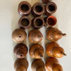 薬味入れその他　容器　ひょうたん　瓢箪　木製の画像