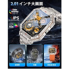 新品　スマートウォッチ　2025最新型 ChatGPT搭載 内蔵GPS 2種バンド付きAI文字盤 Bluetooth5.3通話 LINEメッセージ通知 ブラックの画像