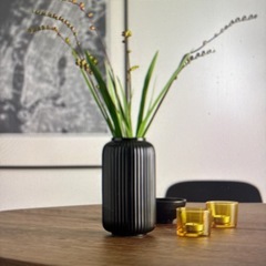 IKEA イケア　STILREN 花瓶　黒の画像