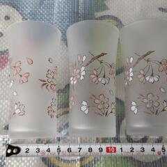 フロストグラス（桜）3個セットの画像