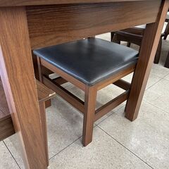 ★リユースのサカイ高崎店★TJ12345  4人掛けダイニングセット 茶 H70×D80×W120 クリーニング済みの画像