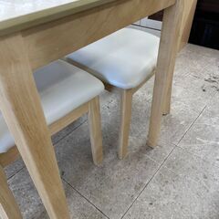 ★リユースのサカイ高崎店★TJ12346 (株)幸家具 2人掛けダイニングセット クリーム H70×D60×W60 クリーニング済みの画像