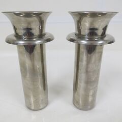 仏具 ステンレス製 花立て 一対 筒径5.5cm リング下16cm の画像