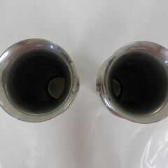 仏具 ステンレス製 花立て 一対 筒径5.5cm リング下16cm の画像