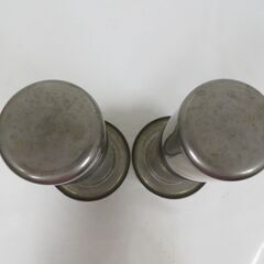 仏具 ステンレス製 花立て 一対 筒径5.5cm リング下16cm の画像