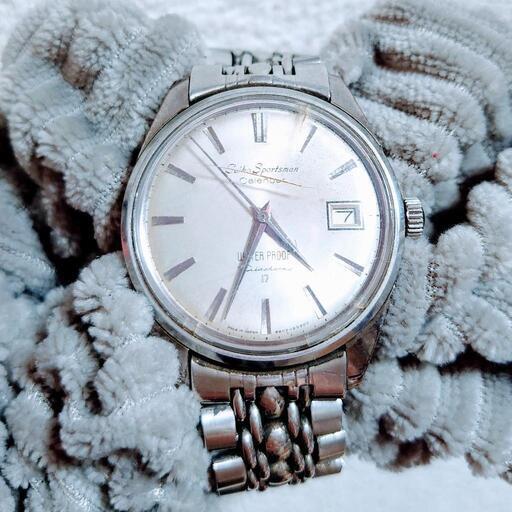 宇宙人さまSEIKO スポーツマン カレンダー 17    風防新品  整備済み 価格相談可 SEIKO セイコー スポーツマン カレンダー 17石 手