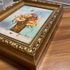 花の絵が描かれた鍵ボックス　ヴィンテージの画像