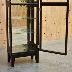 ≪yt1991ジ限≫ コレクションケース ミラーバック 幅41cm 高さ150cm 塩川光明堂 カルトーネ IF-YUR2500A キュリオケース/ガラスケース/ショーケース/飾り棚/中古家具/宮城県仙台市 70716-09の画像