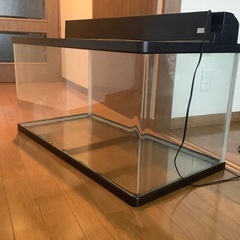 90センチ　縁なしガラス水槽（上蓋　ライト付き）の画像