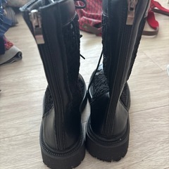 夏用ブーツ　黒　ゴスロリの画像