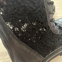 夏用ブーツ　黒　ゴスロリの画像