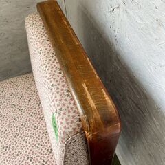 【カリモク】刈谷木工 1人掛けソファ ダイニングチェア ヴィンテージ家具 レア 昭和レトロ カリモク家具 布張り レトロ家具 ② Y1955の画像
