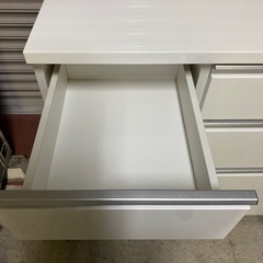 ニトリ　ホワイト キッチンカウンター 収納の画像