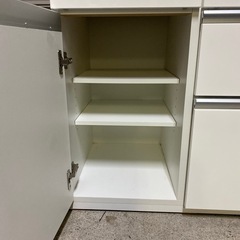 ニトリ　ホワイト キッチンカウンター 収納の画像