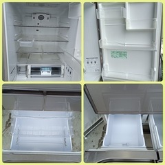八5919【HITACHI】冷凍冷蔵庫　415L    自動製氷機能付　R-S4200E(XN) 型※破損箇所ありの画像