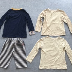 サイズ120ミキハウスダブルB 長袖Tシャツ3枚　ハーフパンツ1枚の画像