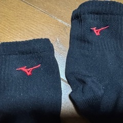 ミズノ　靴下　ブラック　赤　MIZUNO ソックス　メンズの画像