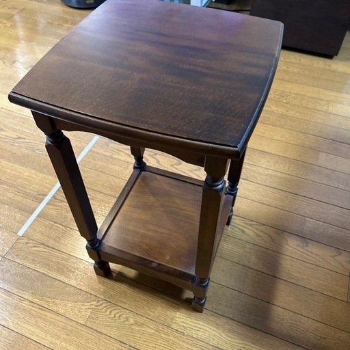 カリモク　電話台　花台　状態良い　最安値 カリモク家具 コロニアル 電話台 FAX台 花台 引き出し付き