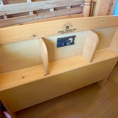 2段ベッド　本棚　ライト付き【訳あり】　木製　パイン　の画像