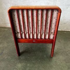 【カリモク】刈谷木工 1人掛けソファ ダイニングチェア ヴィンテージ家具 レア 昭和レトロ カリモク家具 布張り レトロ家具 ③ Y1956の画像