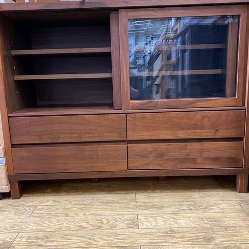 高野木工 カップボード CANO 食器棚 ウォールナット 天然木 d3020