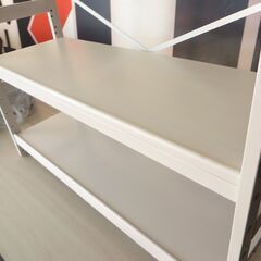 ※取引中/売約済***********　　　　　　未使用/新品　訳あり　 ワイド100cm ラック 天然木 おもちゃ収納 高さ調節 斜め の画像